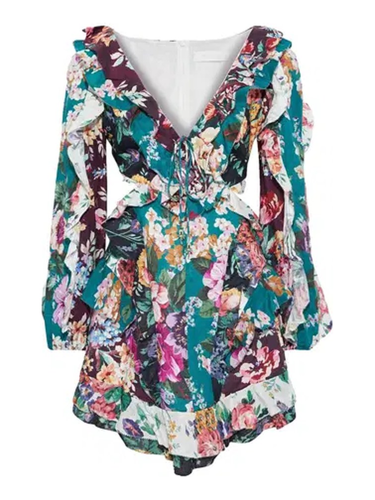 Allia Ruffled Mini Dress, Zimmermann