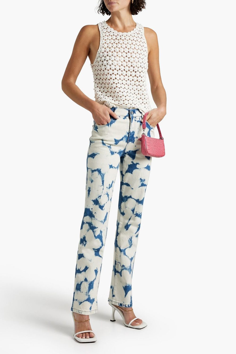 Reva Pearl Crochet Top, Alice + Olivia