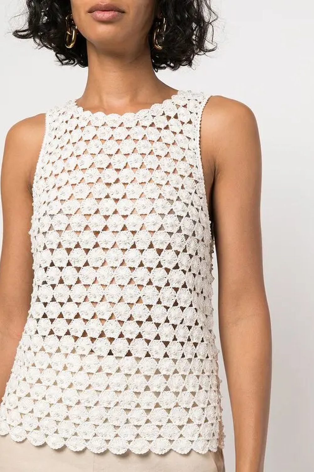 Reva Pearl Crochet Top de Alice + Olivia
