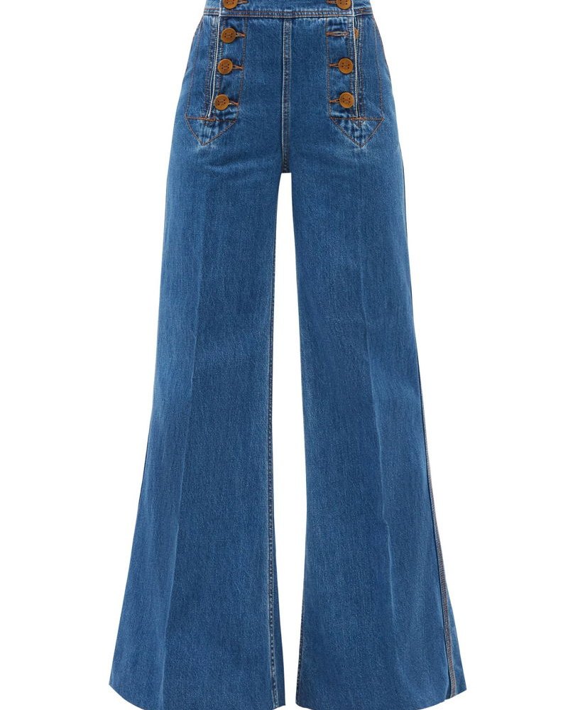 Postcard Embroidered Kick Flare Jeans, Zimmermann